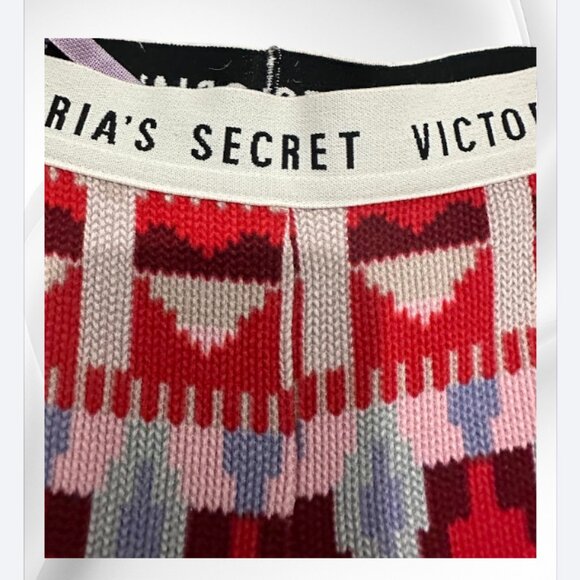 Victoria’s Secret Red Knit Leggings XS Nordic Holiday Print - Picture 6 of 9
